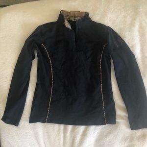 Dover Riding Sport Plaid Trim Zip Mock